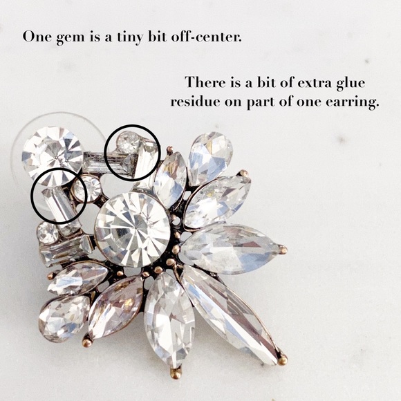 🆑 "Colette" Earrings || Clear Crystal Statement - Picture 8 of 12